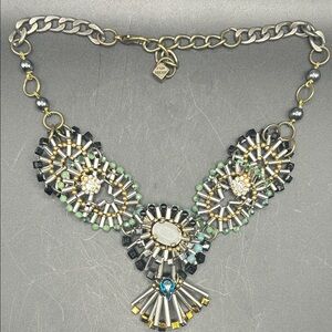 Pam Hiran Bejeweled Crystal Chunky Statement Bib Necklace, Rhinestone Jewelry